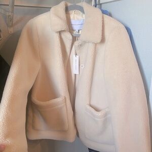 Rebecca Minkoff White Ivory Harley Faux Fur Teddy Coat Jacket